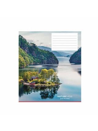 Школярик Тетрадь А5, 12 л. на скобе "Nature View", линейка