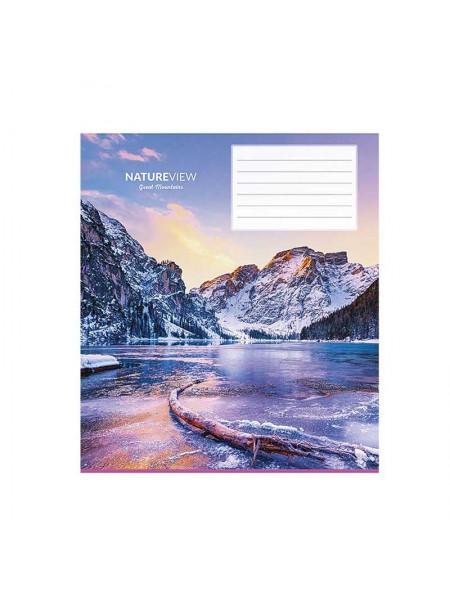 Школярик Тетрадь А5, 12 л. на скобе "Nature View", клетка