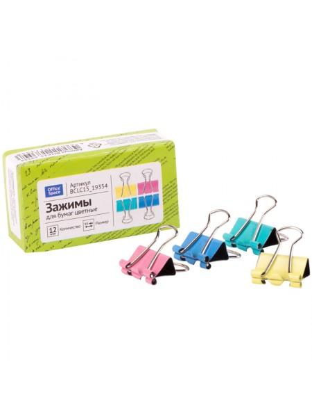 OfficeSpace Зажим для бумаг цветной 15 мм OfficeSpace Зажим для бумаг цветной 15 мм