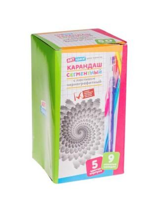 ArtSpace Карандаш сегментный, с ластиком, ассорти