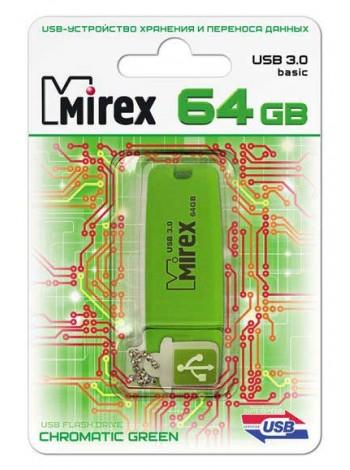 Mirex 64Gb USB 3.0 FlashDrive CHROMATIC GREEN