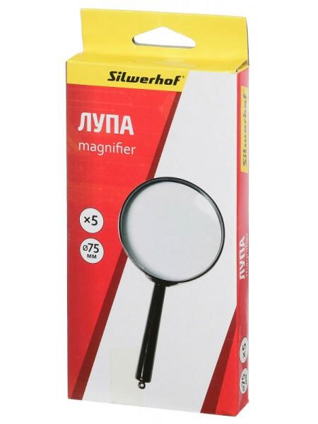 SILWERHOF Лупа канцелярская, диаметр 75 мм, 5-ти кратное увеличение SILWERHOF Лупа канцелярская, диаметр 75 мм, 5-ти кратное увеличение