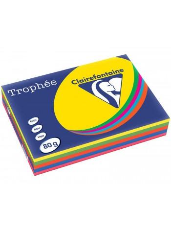 Набор цветной бумаги "Trophée", пл. 80г/м2, ф.А4, 500л, интенсивные тона