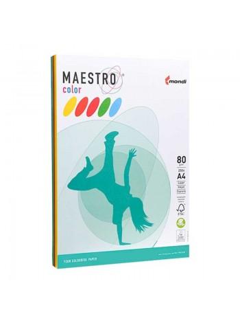 Набор цветной бумаги Maestro COLOR, пл. 80г/м2, ф.А4, 250л, интенсивные тона