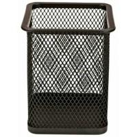 FORPUS Стакан для канцелярских принадлежностей металлический квадратный, 80x80x97 мм