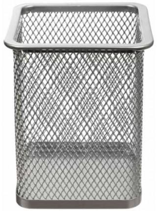 FORPUS Стакан для канцелярских принадлежностей металлический квадратный, 80x80x97 мм