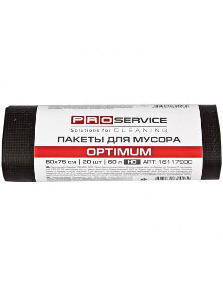 PROservice Мешки для мусора  60 литров 20 штук ОPTIMUM, 8мкм, 60*75 см, черные PROservice Мешки для мусора  60 литров 20 штук ОPTIMUM, 8мкм, 60*75 см, черные