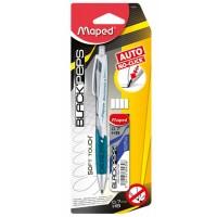 MAPED Карандаш автоматический "Black Peps", 0.7 мм, + грифель, + 4 ластика, блистер