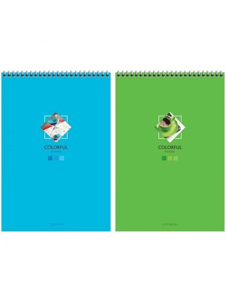 ArtSpace Блокнот А4, 80л., на гребне "Моноколор. Colorful", твердая подложка