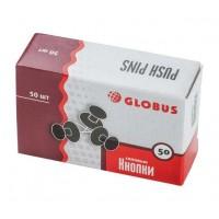 ГЛОБУС Кнопки канцелярские силовые по 50 шт., черные