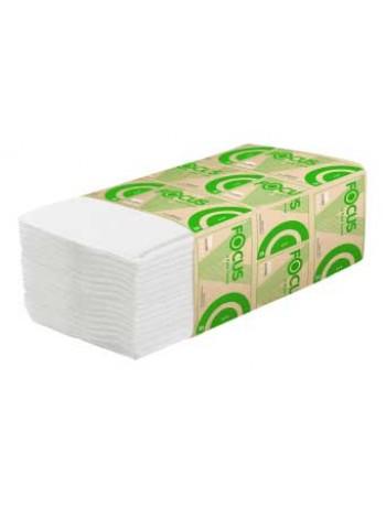 FOCUS ECO Полотенца бумажные листовые V-сложения однослойные, 250 л, 23х23см, 100% целлюлоза