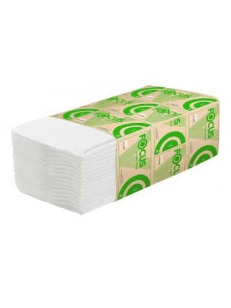 FOCUS ECO Полотенца бумажные листовые V-сложения однослойные, 250 л, 23х23см, 100% целлюлоза