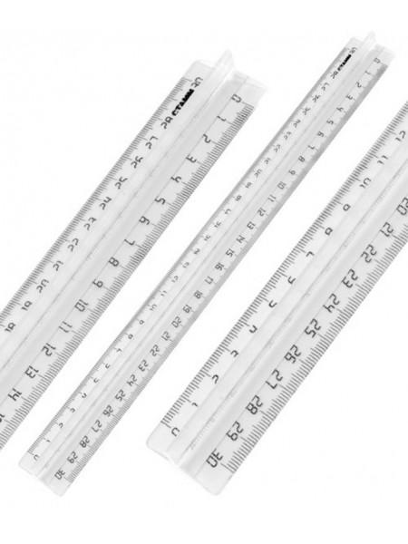 СТАММ Линейка 30см прозрачная с держателем СТАММ Линейка 30см прозрачная с держателем