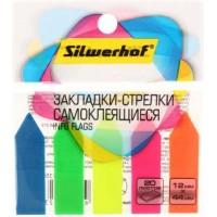 SILWERHOF Закладки пластиковые стрелки 44*12, неон, 5 цветов по 20л