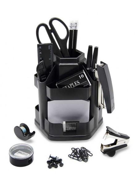 SILWERHOF Настольный органайзер, 16 предметов, вращающийся, черный