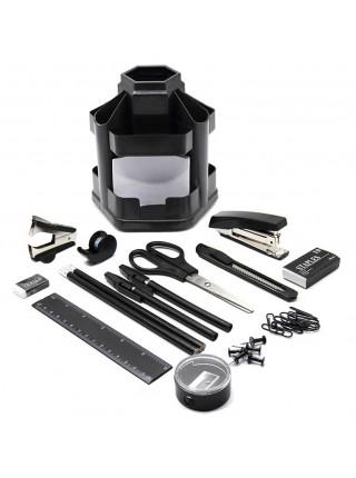 SILWERHOF Настольный органайзер, 16 предметов, вращающийся, черный