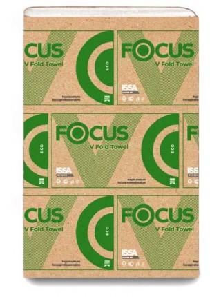 FOCUS ECO Полотенца бумажные листовые V-сложения однослойные, 200 л, 23х20см, 100% целлюлоза