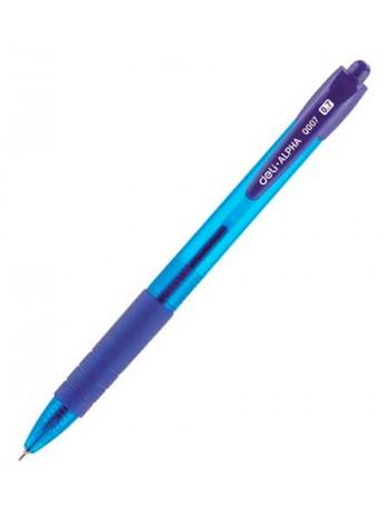 DELI Ручка шариковая автоматическая, синий стержень на масляной основе, ALPHA