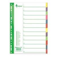 FORPUS Разделители бумажные, цветные 1-12, ф.А4