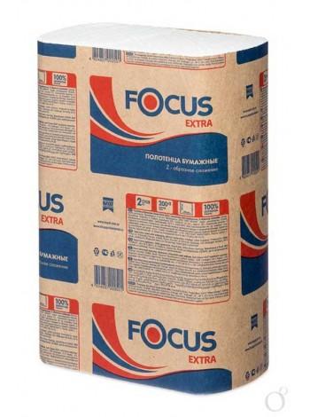 FOCUS EXTRA Полотенца бумажные листовые Z-сложения двухслойные, 200 л, 100% целлюлоза