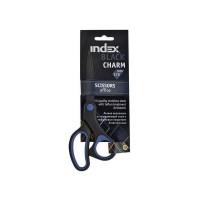INDEX Ножницы 170 мм, с тефлоновым покрытием, с резиновыми вставками ассорти, BLACK CHARM