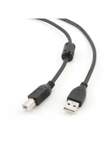 Cablexpert Кабель для принтера USB2.0 AM-BM 4.5м экран, феррит.кольцо, черный, пакет