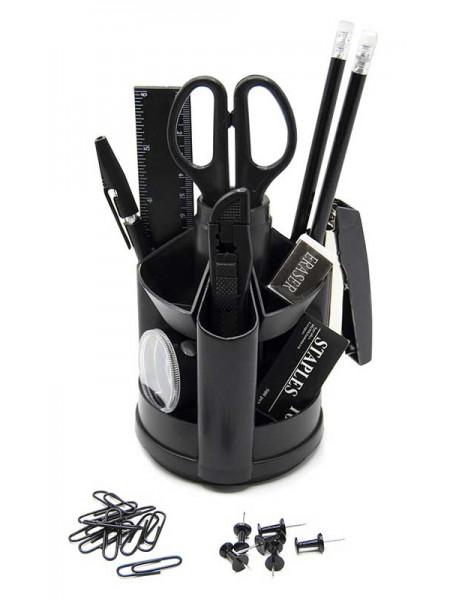 SILWERHOF Настольный органайзер, 13 предметов, вращающийся, черный