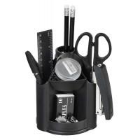 SILWERHOF Настольный органайзер,  9 предметов, вращающийся, черный