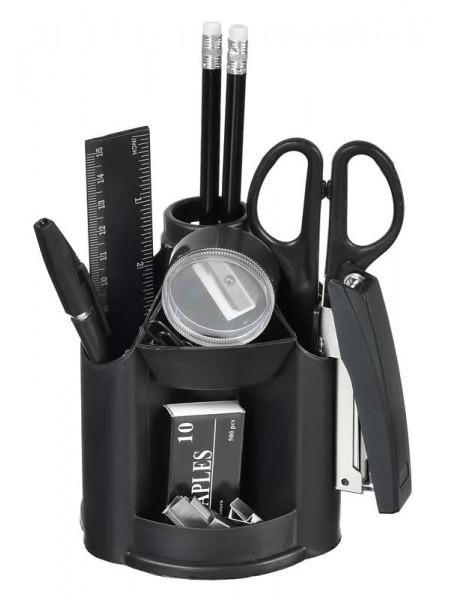 SILWERHOF Настольный органайзер,  9 предметов, вращающийся, черный