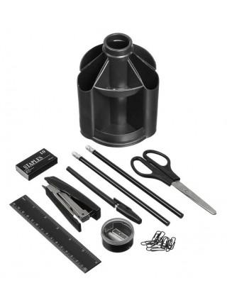 SILWERHOF Настольный органайзер,  9 предметов, вращающийся, черный