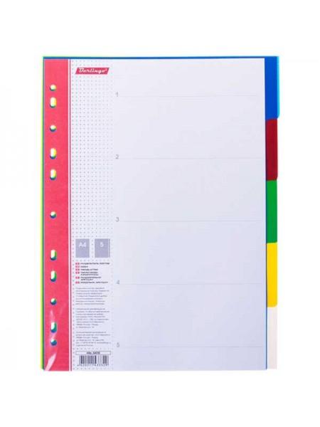 Berlingo Разделители пластиковые, цветные, ф.А4, 1-5 Berlingo Разделители пластиковые, цветные, ф.А4, 1-5