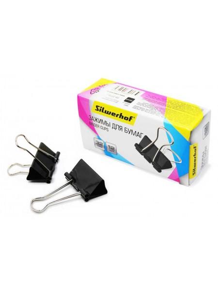 SILWERHOF Зажимы для бумаг 32 мм, черный SILWERHOF Зажимы для бумаг 32 мм, черный
