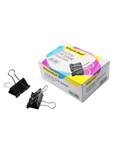 SILWERHOF Зажимы для бумаг 41 мм, черный SILWERHOF Зажимы для бумаг 41 мм, черный