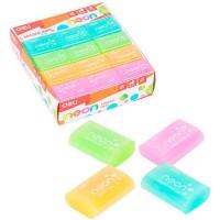 DELI Ластик NEON, 39x27x12мм, материал ЭКО-ПВХ, ассорти