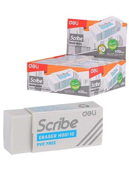 DELI Ластик Scribe, малый, 42х17х10мм. белый