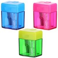 DELI Точилка с контейнером, 1 отверстие, ассорти