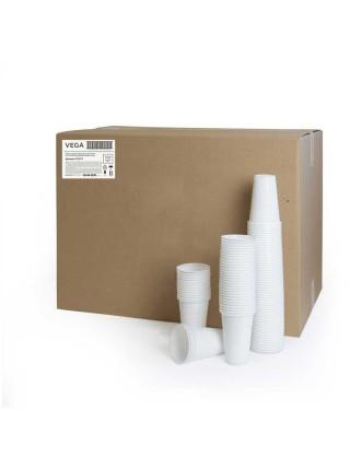 Стаканы одноразовые Vega 200мл, ПП, белые, хол/гор, 100шт. в упаковке