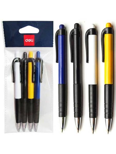 DELI Набор ручек шариковых, автоматических, 4 шт в блистере, 6505 DELI Набор ручек шариковых, автоматических, 4 шт в блистере, 6505