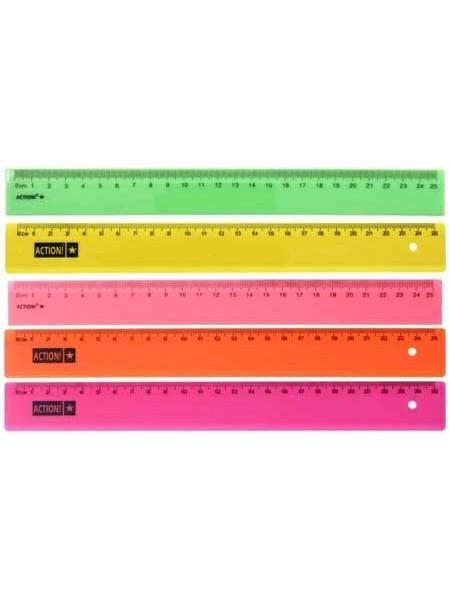 Action Линейка 25см ассорти, флю Action Линейка 25см ассорти, флю