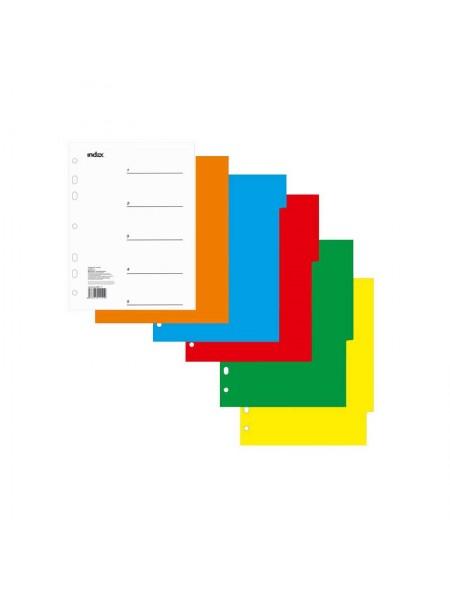 INDEX Разделители пластиковые, цветные, ф.А5, 1- 5 INDEX Разделители пластиковые, цветные, ф.А5, 1- 5