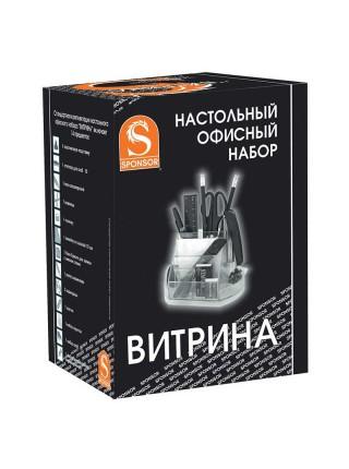 SPONSOR Настольный органайзер ВИТРИНА, 14 предметов, вращающийся, прозрачный