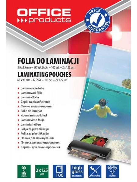 OfficeProducts Пленка для ламинирования,  65x95 мм, 125 мкм, глянцевая, 100 шт.
