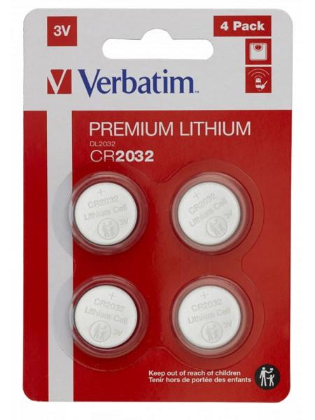 Verbatim Батарейка литиевая CR2032 блистер по 4 шт.