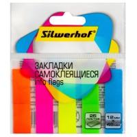 SILWERHOF Закладки пластиковые 45*12, неон, 5 цветов по 25л