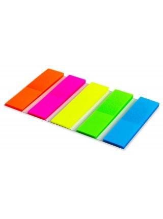 SILWERHOF Закладки пластиковые 45*12, неон, 5 цветов по 25л SILWERHOF Закладки пластиковые 45*12, неон, 5 цветов по 25л