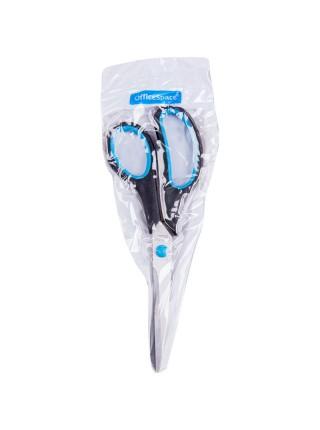 OfficeSpace Ножницы 21,5см, эргономичные ручки, черные с синими вставками, ПВХ чехол с европодвесом OfficeSpace Ножницы 21,5см, эргономичные ручки, черные с синими вставками, ПВХ чехол с европодвесом