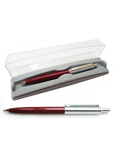 Flair Ручка шариковая автоматическая в футляре Р-16, HALF METAL, красный корпус