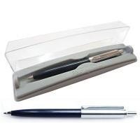 Flair Ручка шариковая автоматическая в футляре Р-16, HALF METAL, синий корпус