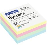 OfficeSpace Самоклеящийся блок 76*76мм, 400л, 4 пастельных цвета
