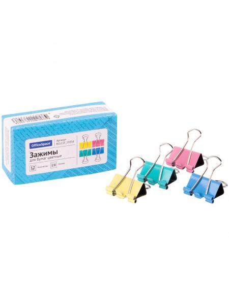 OfficeSpace Зажим для бумаг цветной 25 мм OfficeSpace Зажим для бумаг цветной 25 мм